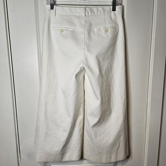 Theory Women's Off White Cropped Wide-Leg Dressy Pants Size 30 Business Casual - Picture 3 of 8